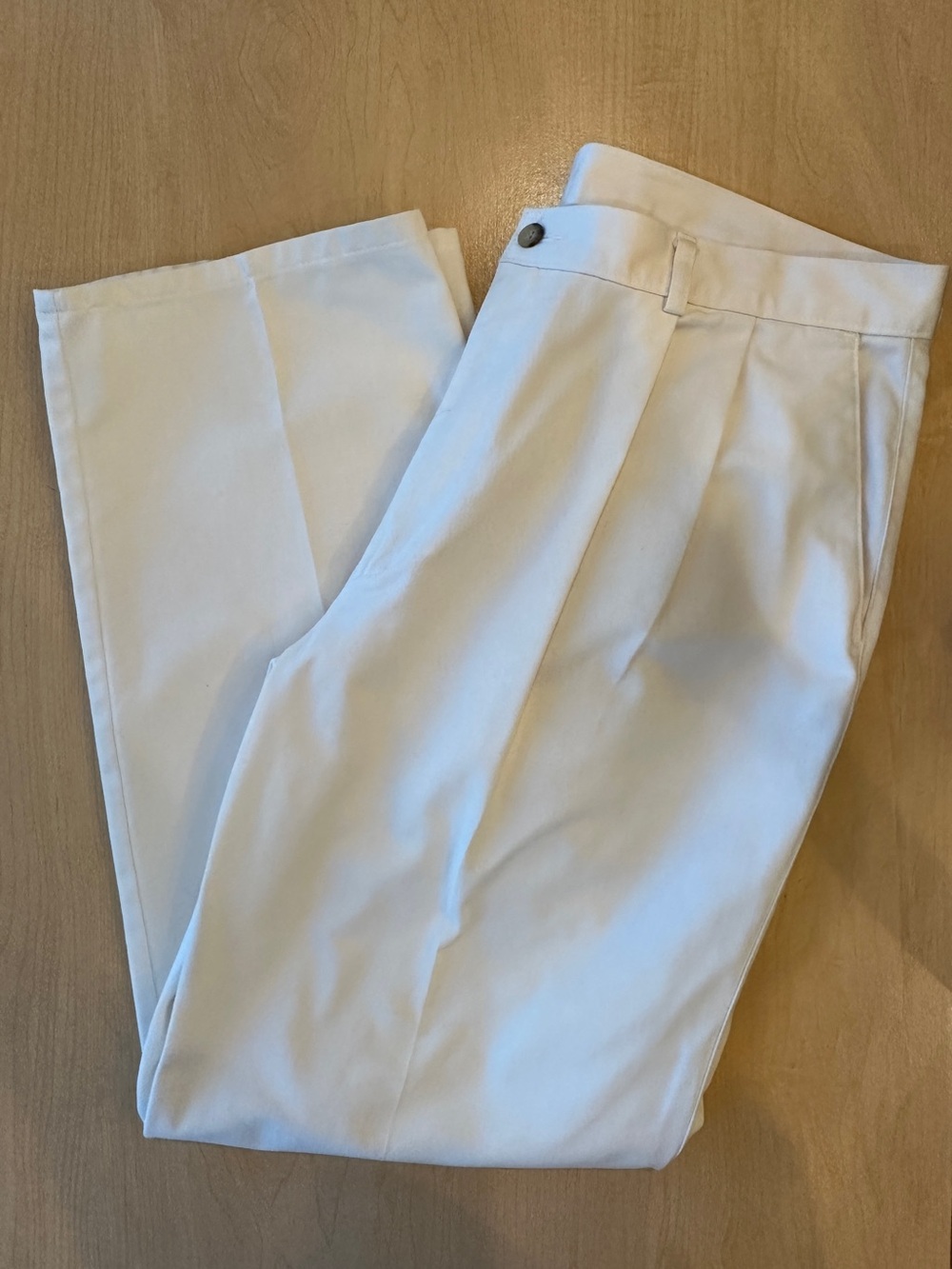 Haggar Pure Cotton White Pleated Dress Pants - Size 38x31